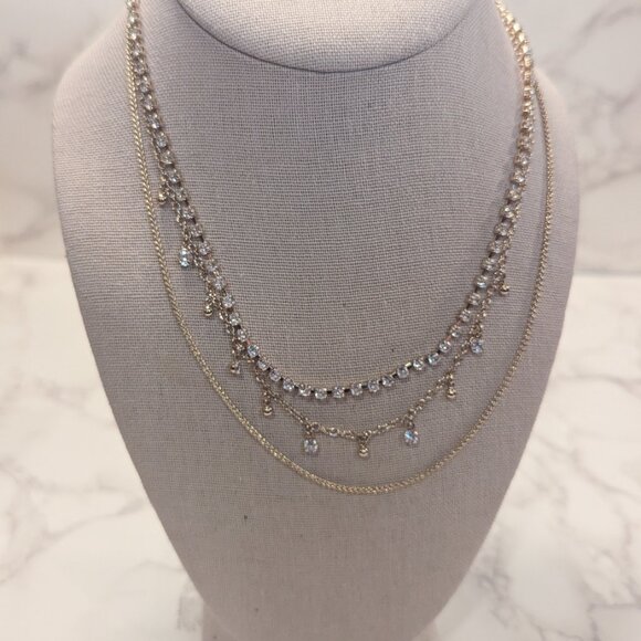 J.Crew Factory Crystal Layering Necklace - Picture 7 of 8